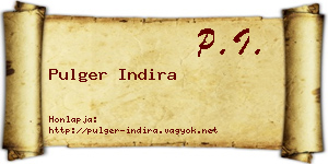 Pulger Indira névjegykártya